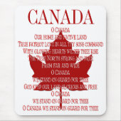 Canada Anthem Mousepad Canada Maple Leaf Mousepad Muismat (Voorkant)