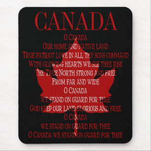 Canada Anthem Mousepad Canada Maple Leaf Mousepad Muismat