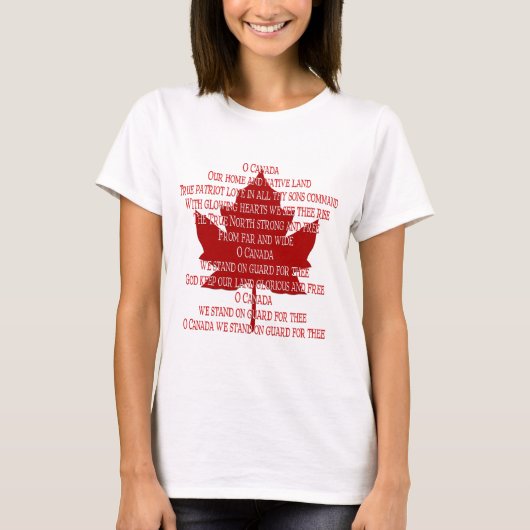 Canada Anthem T-Shirt Dames Canada Souvenir (Voorkant)