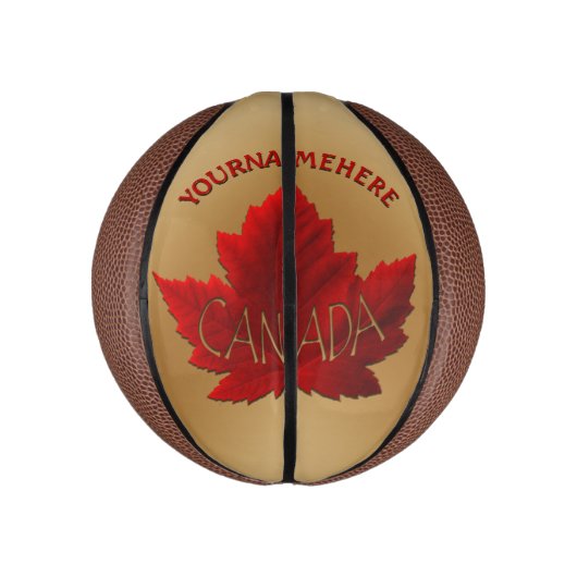 Canada Basketball Personalized Maple Leaf Balls Basketbal (Verticaal)