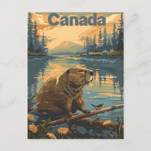 Canada Beaver Briefkaart (Voorkant)