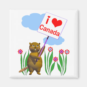 Canada Beaver houdt van Canada Magneet