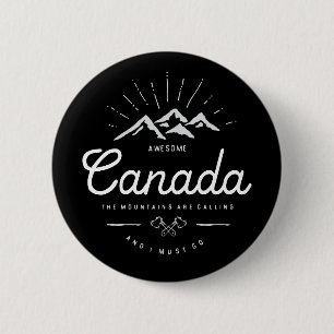 Canada bergen noemen me Mono Dark Ronde Button 5,7 Cm