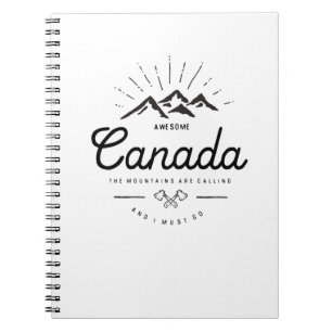 Canada bergen noemen me Monotone Notitieboek