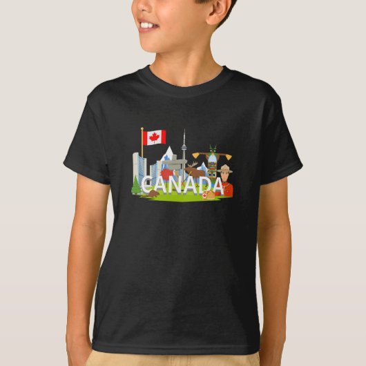Canada Bezienswaardigheden T-shirt (Voorkant)