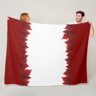 Canada Blanket Canada Maple Leaf Fleece Blanket Deken