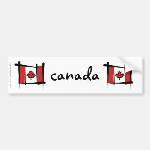 Canada Borstel Vlag Bumpersticker
