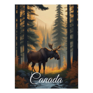 Canada Bos Eland Reisposter Perfect Poster