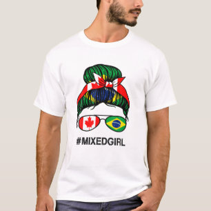 Canada Brazilië - vlag Canadese Braziliaanse Messy T-shirt