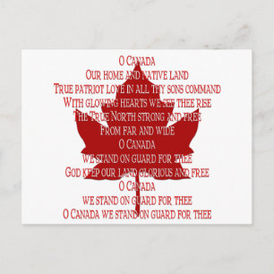 Canada Briefkaarten Canada Anthem Souvenir Briefka