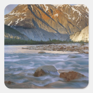 Canada, British Columbia, Alsek River Valley. Vierkante Sticker