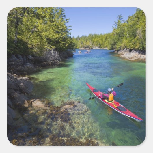 Canada, British Columbia, Vancouver Island. Zee Vierkante Sticker (Voorkant)