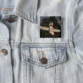 Canada, British Columbia, Vancouver.  Native Vierkante Button 5,1 Cm (In situ)