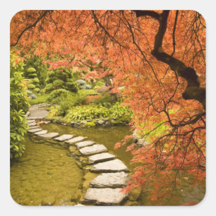 CANADA, British Columbia, Victoria. herfst Vierkante Sticker