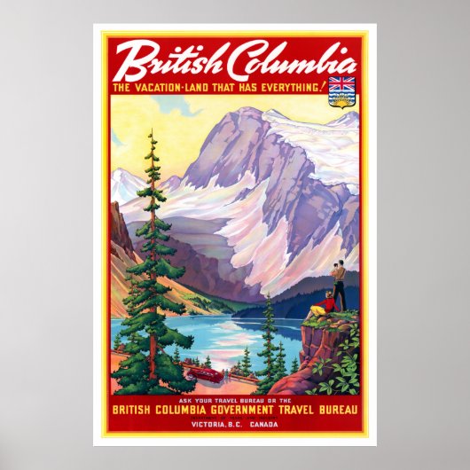 Canada British Columbia Vintage Poster herstelde (Voorkant)