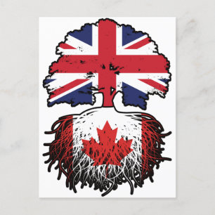 Canada British UK Tree Roots Flag Briefkaart