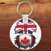 Canada British UK Tree Roots Flag Sleutelhanger (Achterkant)