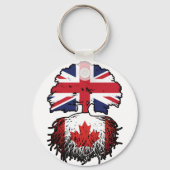 Canada British UK Tree Roots Flag Sleutelhanger (Achterkant)