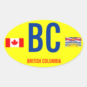 Canada, Brits-Columbia* Ovaal sticker in eurostijl