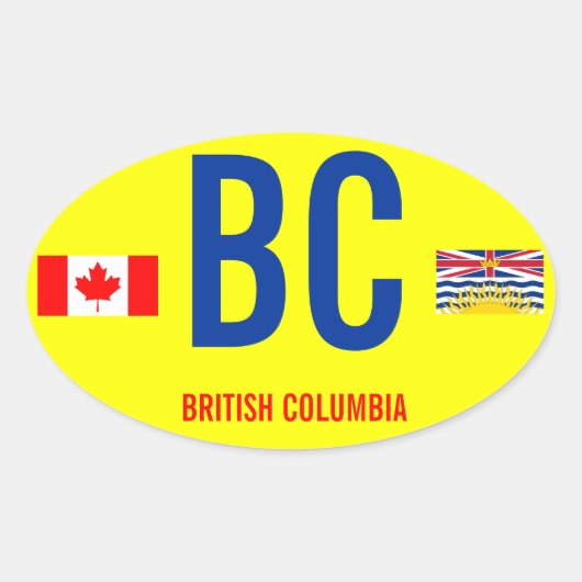 Canada, Brits-Columbia* Ovaal sticker in eurostijl (Voorkant)