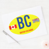Canada, Brits-Columbia* Ovaal sticker in eurostijl (Envelop)