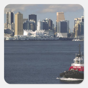 Canada, Brits-Columbia, Vancouver. Centrum Vierkante Sticker