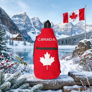 CANADA. Canadese esdoornblad. Patriottisch. Heupta Sling Bag