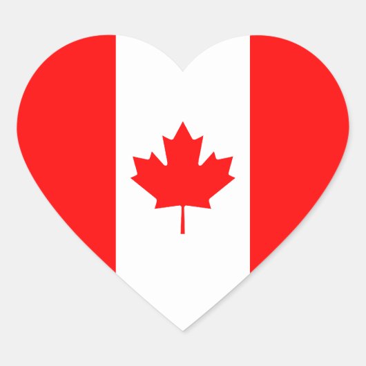 Canada/Canadese hartvlag Hart Sticker (Voorkant)
