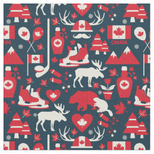 Canada Canadese Kerstmis Winter Eland Patroon Stof