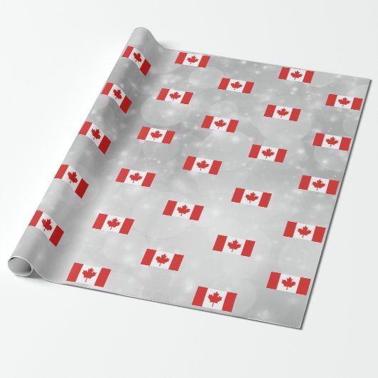 Canada Canadese vlag Red Maple Leaf Cadeaupapier (Uitgerold)