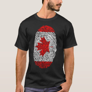 Canada Canadese Vlag Vingerprint Maple Leaf Citize T-shirt