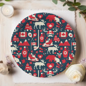 Canada Canadian KerstWinter Moose Pattern Papieren Bordje
