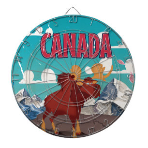 Canada Cartoon Vintage Eland Poster Dartbord