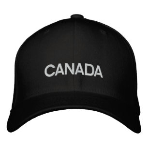 Canada Casquette brodé en laine de base noir/blanc