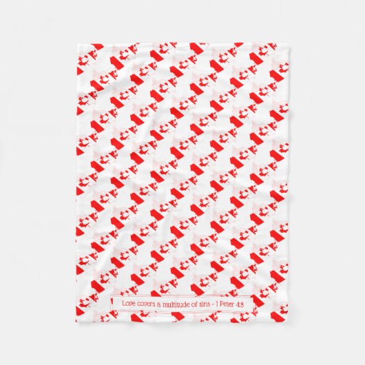 CANADA Christelijke Schrift LIEFDE HOESJES Fleece Deken (Voorkant)