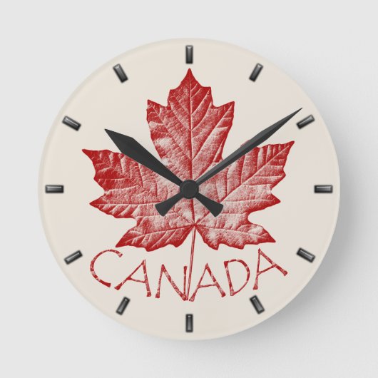 Canada Clock Cool Canada Souvenir Wall Clocks Gift Ronde Klok (Voorkant)