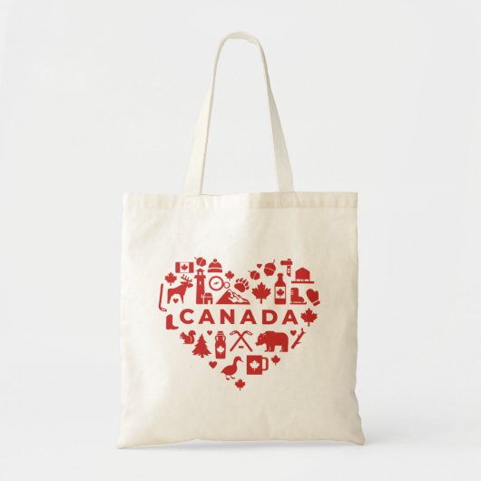 Canada Collage Heart Canvas tas (Voorkant)