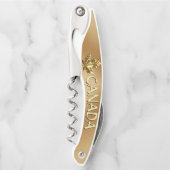 Canada Corkschroef Gold Canada Custom Bottle Open Kurkentrekker (Voorkant)