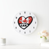 Canada Country Code CAN Flag Heart Grote Klok (Huis)