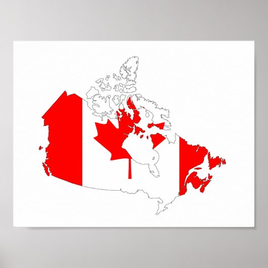 canada country flag map form silhouette symbol poster (Voorkant)