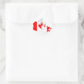 canada country flag map form silhouette symbol ronde sticker (Tas)