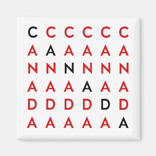 Canada Crossword Puzzle Grid Light-Color Magneet