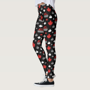 Canada Curling Rocks-Leggings Leggings