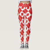 CANADA Custom Text RUN UW EIGEN RACE-vlag Leggings (Voorkant)