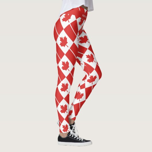 CANADA Custom Text RUN UW EIGEN RACE-vlag Leggings (Rechts)