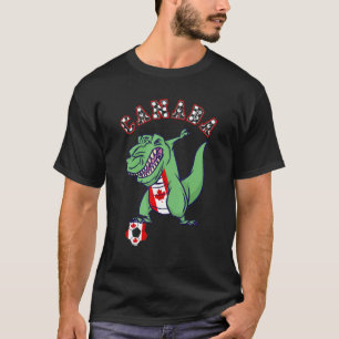Canada Dabbing Rex Dino Maple Leaf Canadian Soccer T-shirt