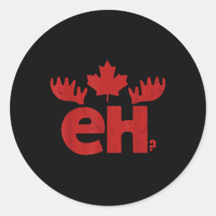 Canada Dag Canadese Vlag Esdoornblad Eland Eh Cana Ronde Sticker