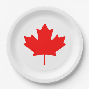 Canada Dag set met acht papieren borden Bordje