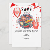 Canada Day Barbecue Uitnodiging Save the Date (Voorkant / Achterkant)