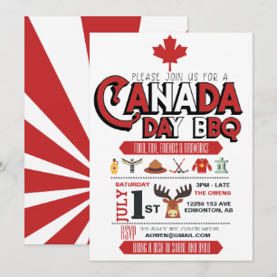 Canada Day BBQ-feestuitnodiging Kaart